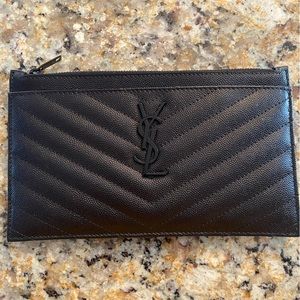 Saint Laurent Monogramme Quilted Calfskin Zip Pouch